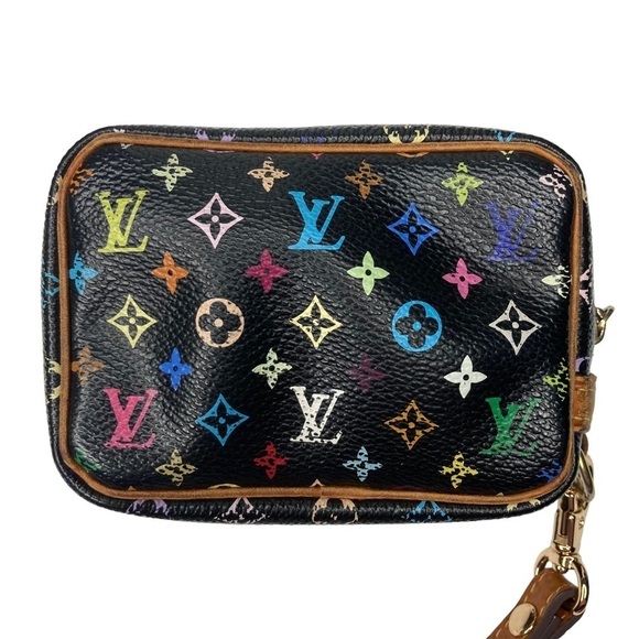 Authentic Louis Vuitton Black Murakami Wapity Multicolor Accessory Case Pouch - Picture 8 of 16